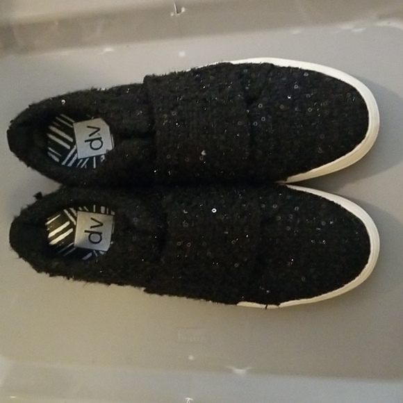 DV Black Sequin Slip On Sneakers - Picture 2 of 6